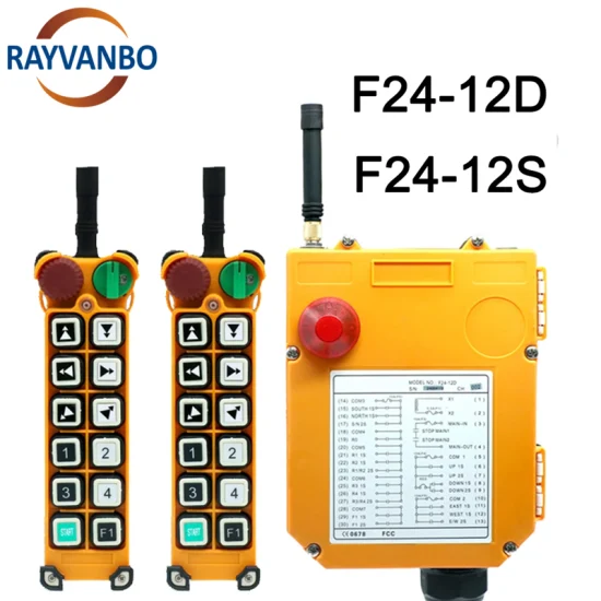 12 Button Two Speed Overhead Crane Industrial Radio Remote Control for Tower Crane F24